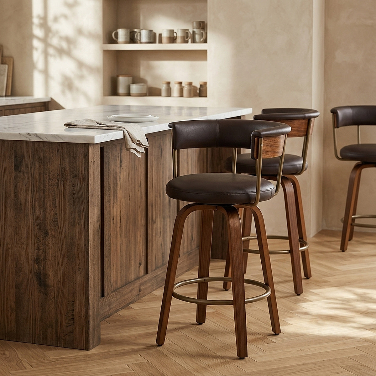 Costa Walnut Bar Stool Brown