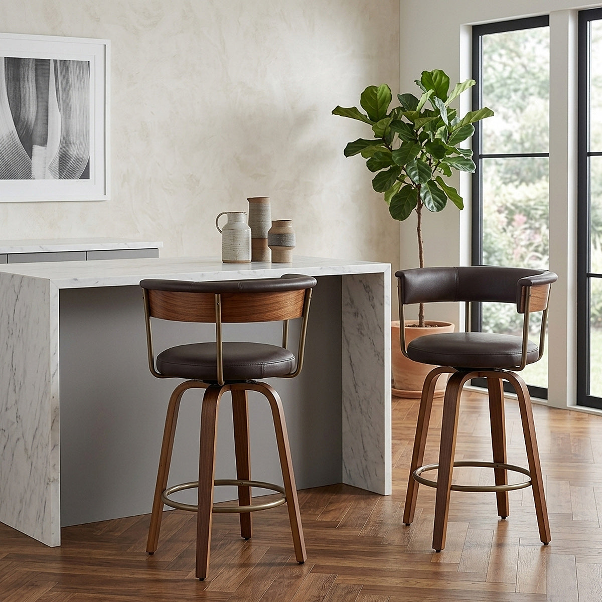 Costa Walnut Bar Stool Brown