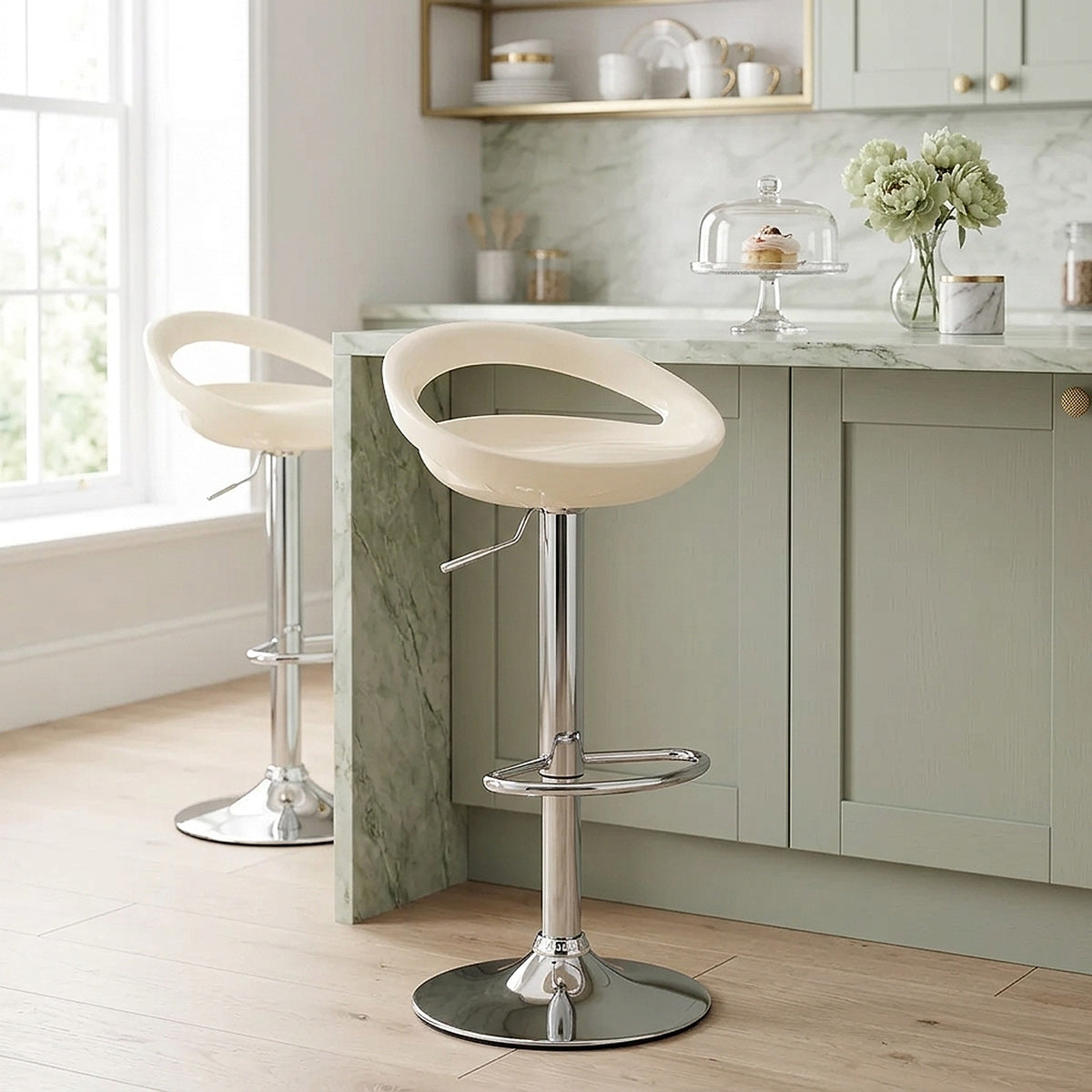 Crescent Bar Stool Cream