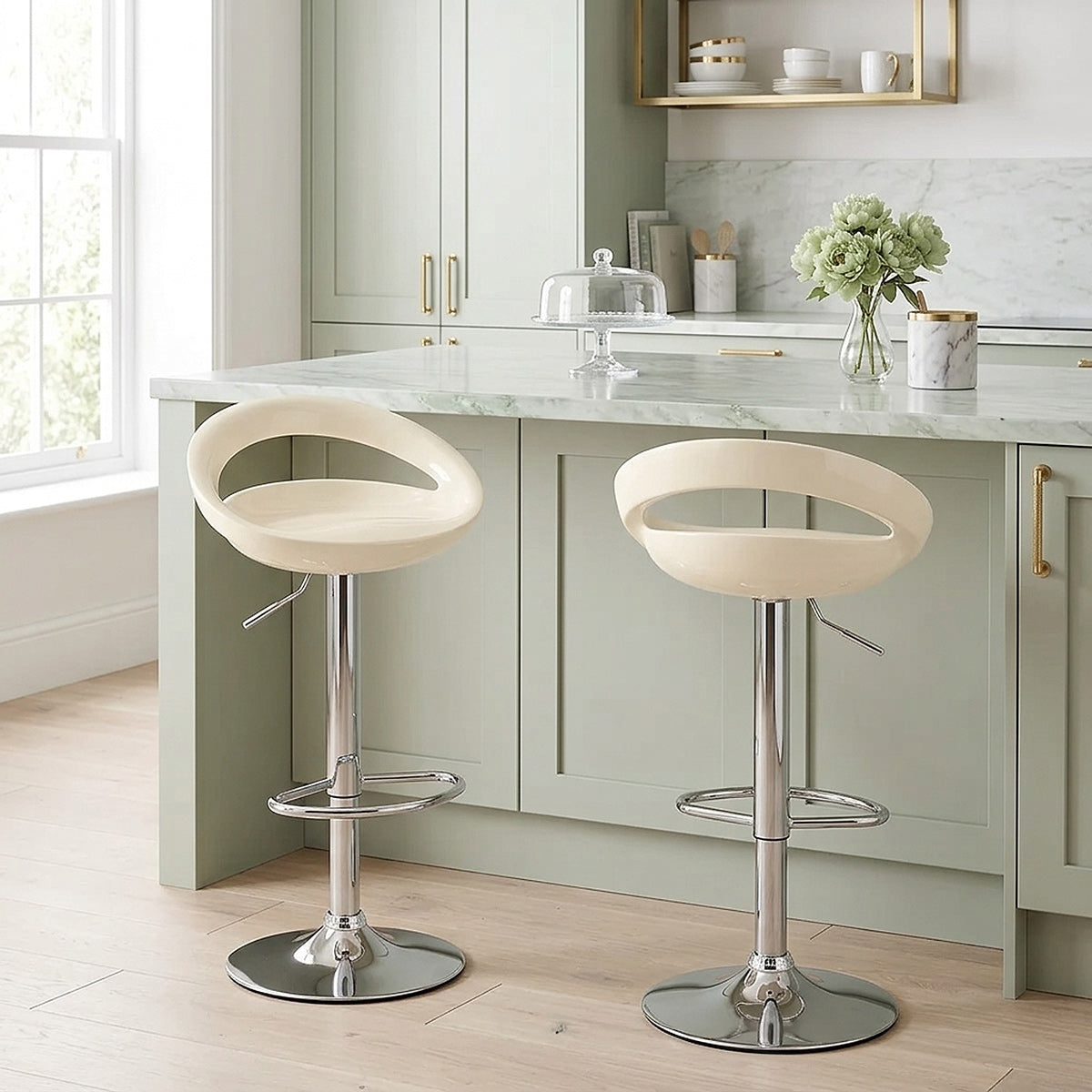 Crescent Bar Stool Cream
