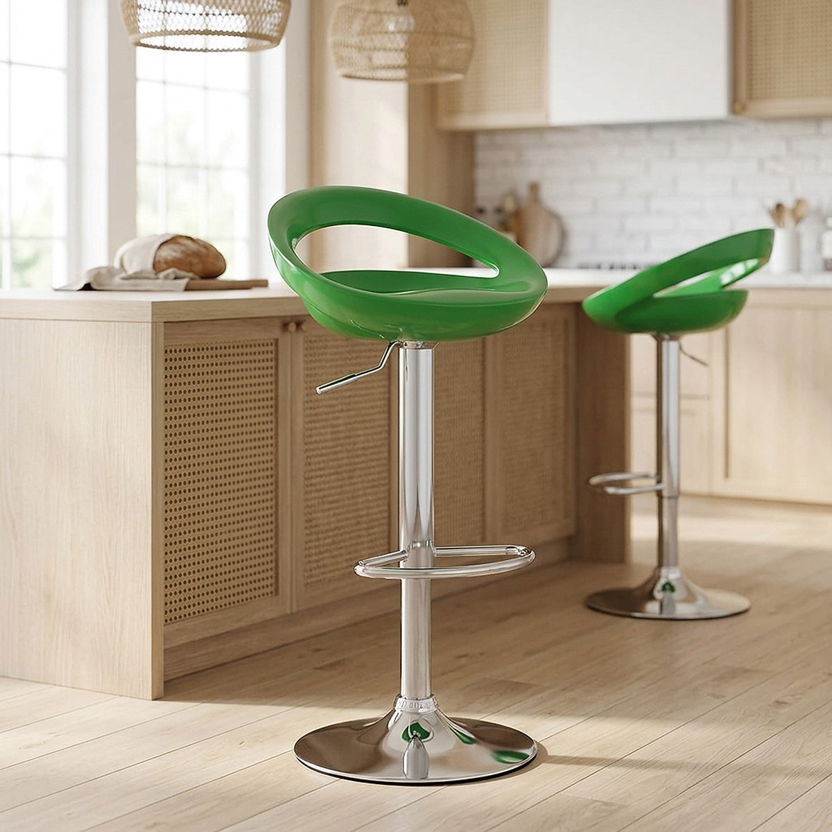 Crescent Bar Stool Green