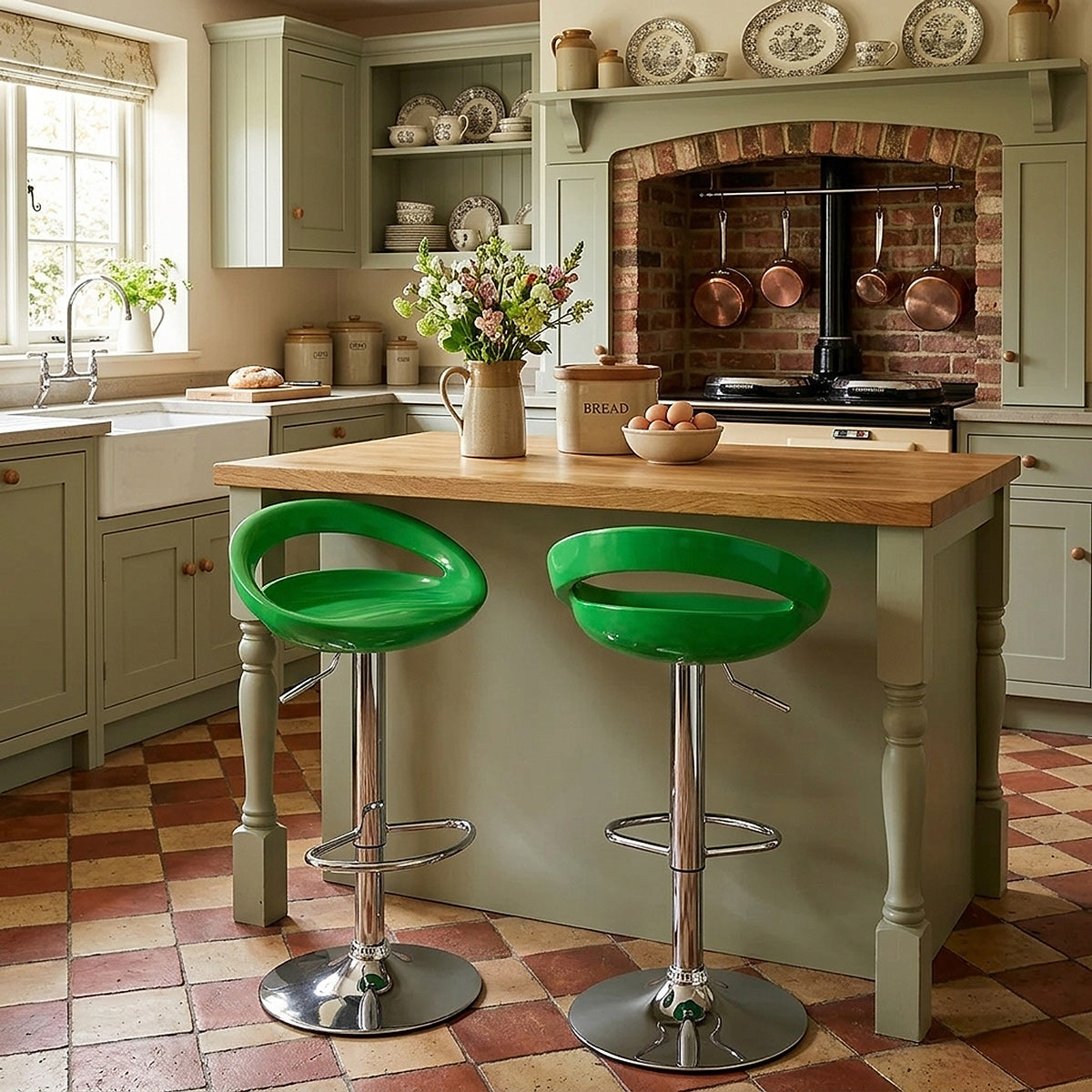 Crescent Bar Stool Green