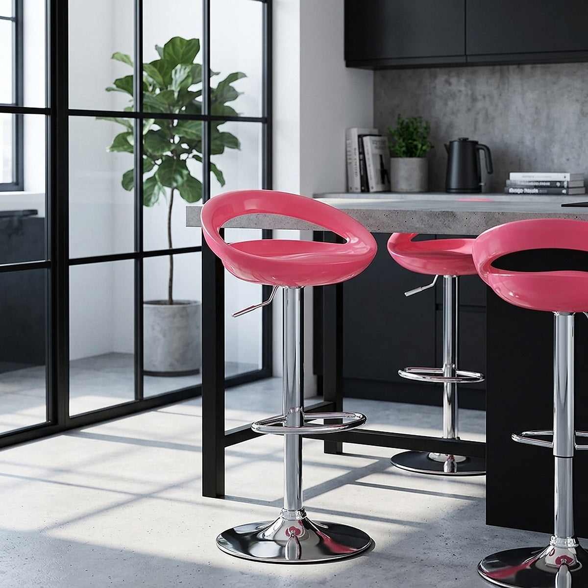 Crescent Bar Stool Pink