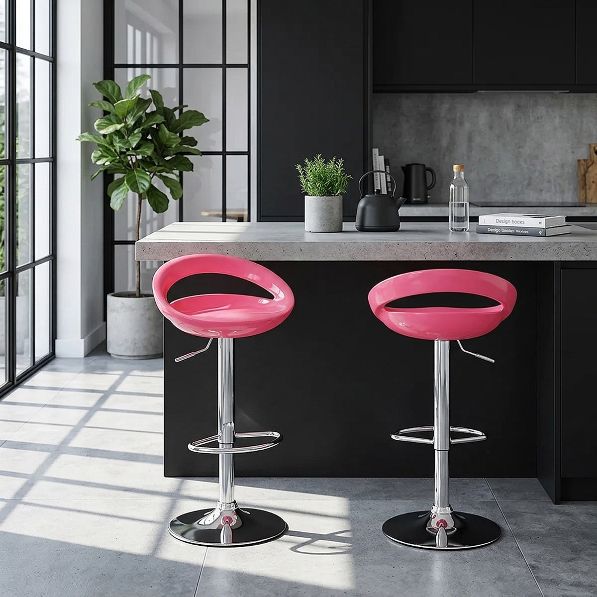 Crescent Bar Stool Pink