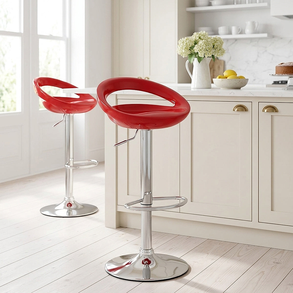 Crescent Bar Stool Red