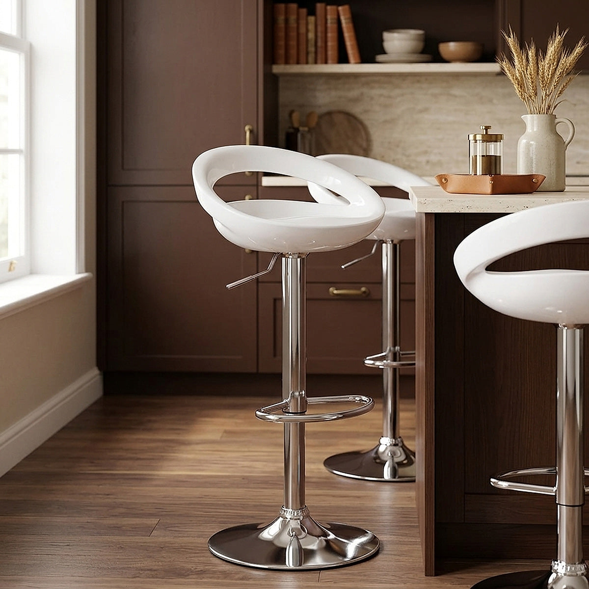 Crescent Bar Stool White