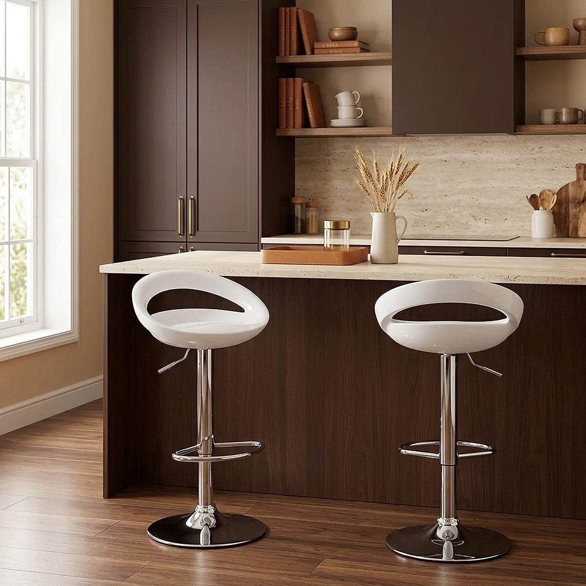 Crescent Bar Stool White