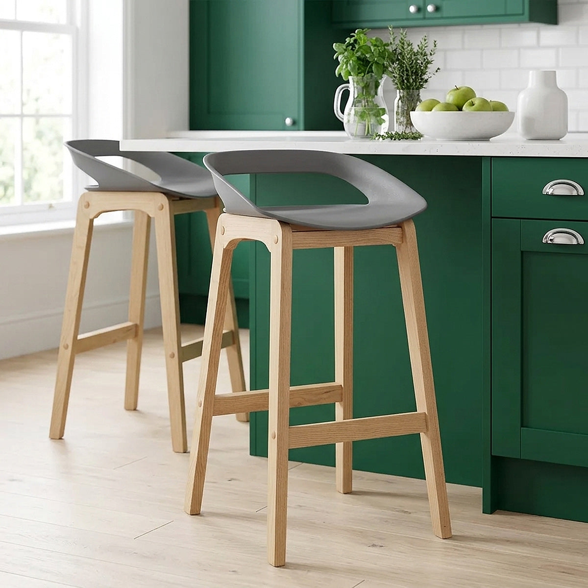 Crew Wooden Bar Stool Grey