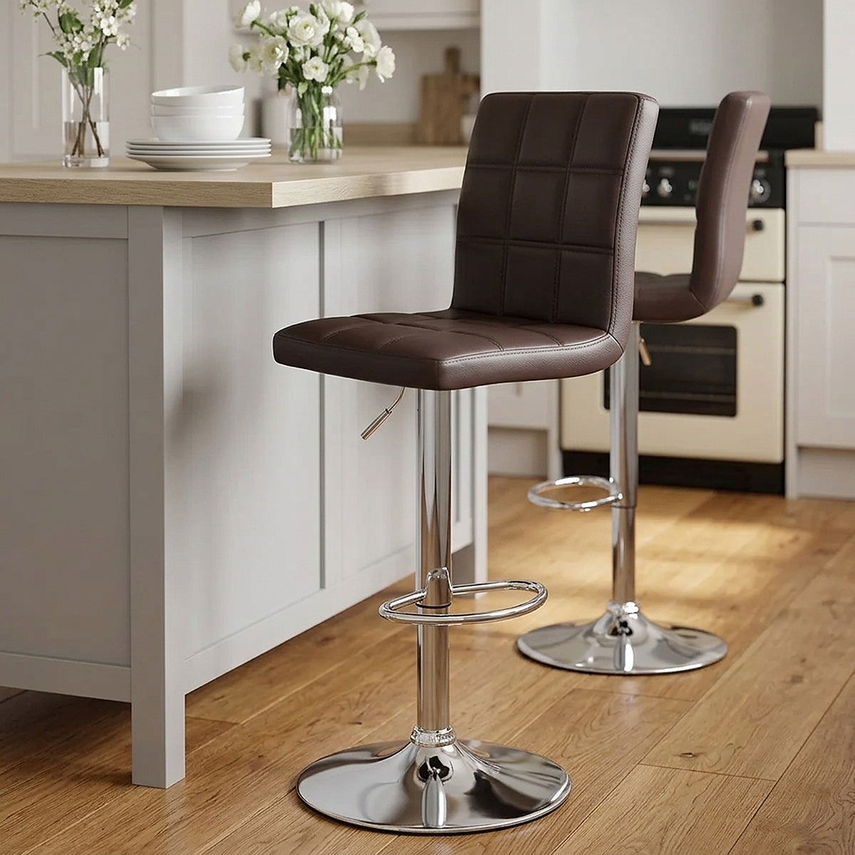 Criss Cross Bar Stool Brown
