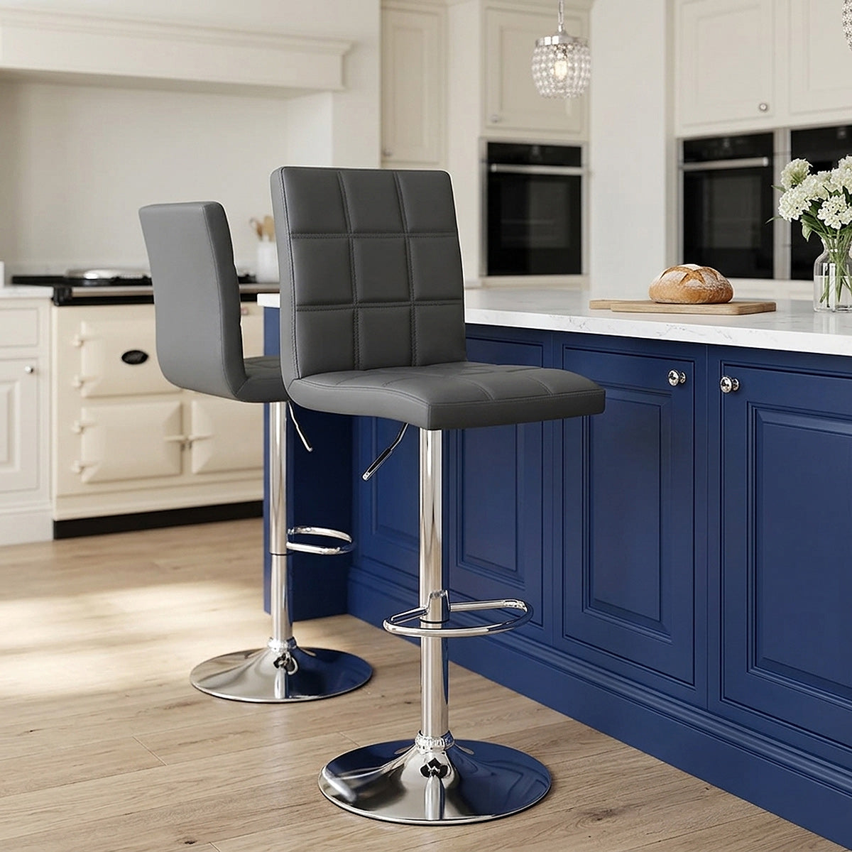 Criss Cross Bar Stool Grey