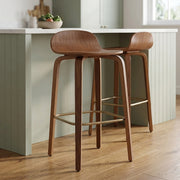 Curve Bar Stool Polished Walnut