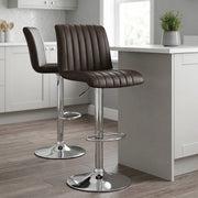 Debut Real Leather Bar Stool Brown