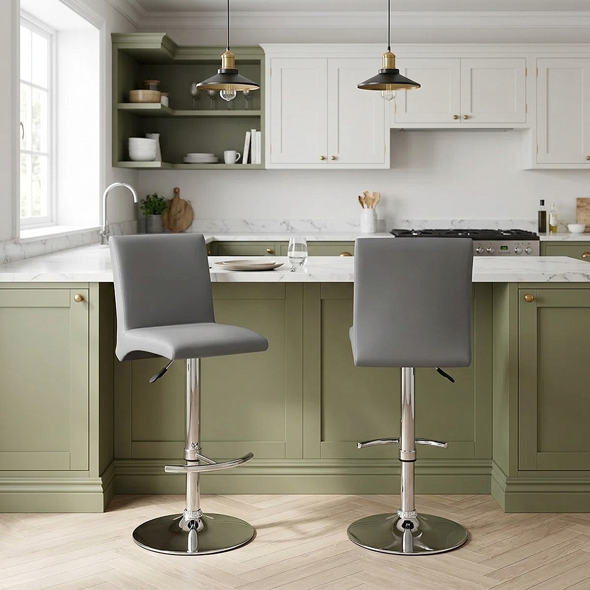 Deluxe High Back Stool Grey