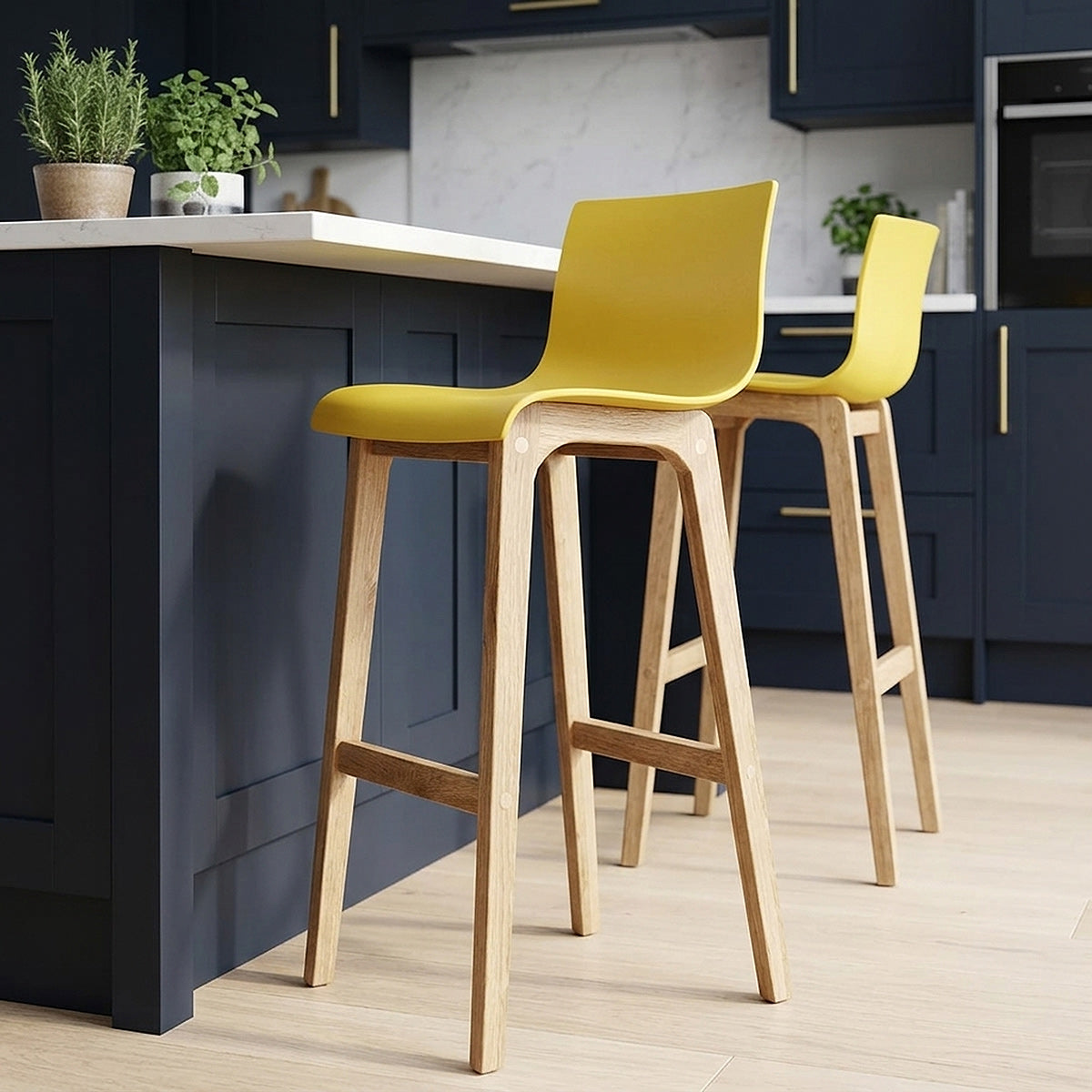 Drift Oak & Yellow Bar Stool