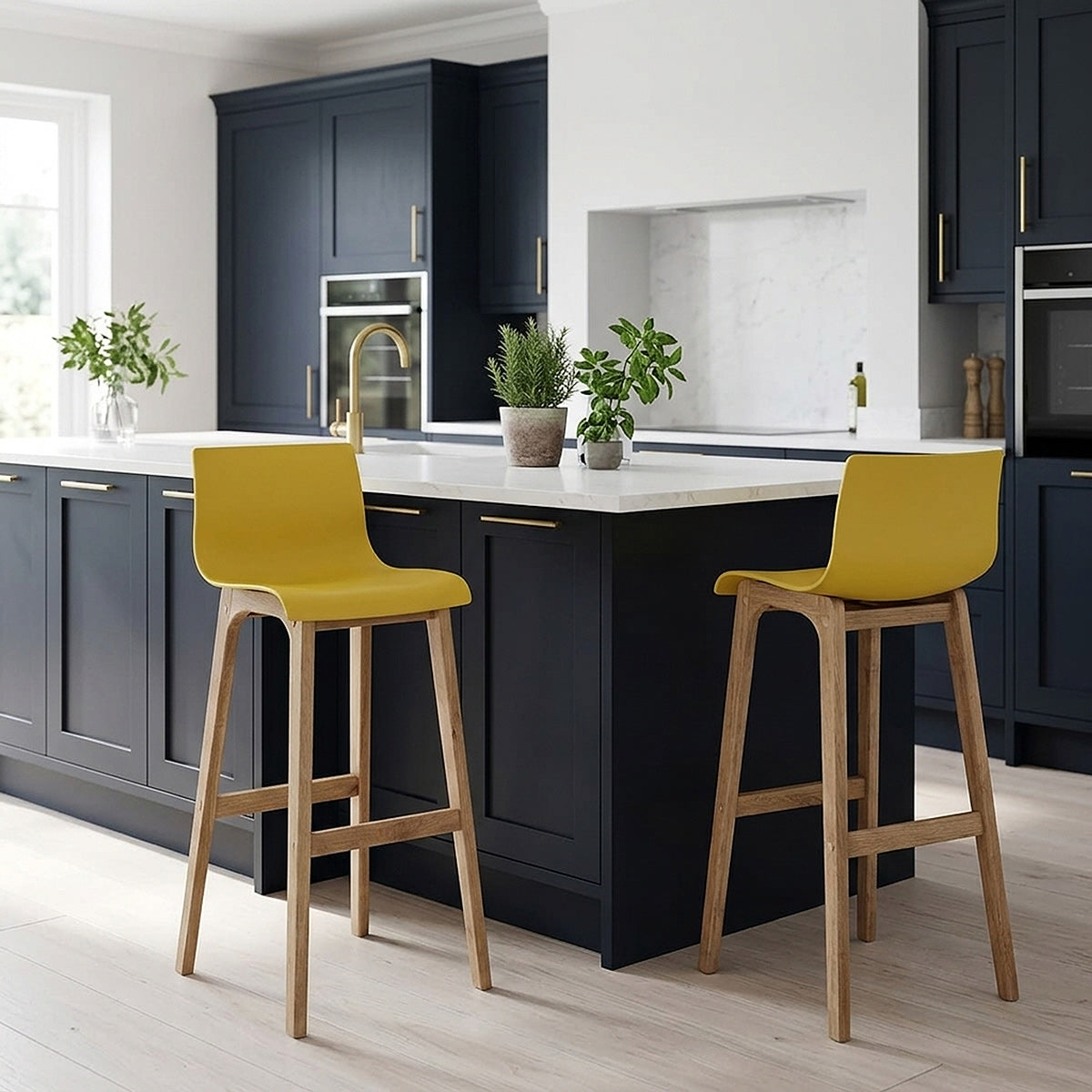 Drift Oak & Yellow Bar Stool