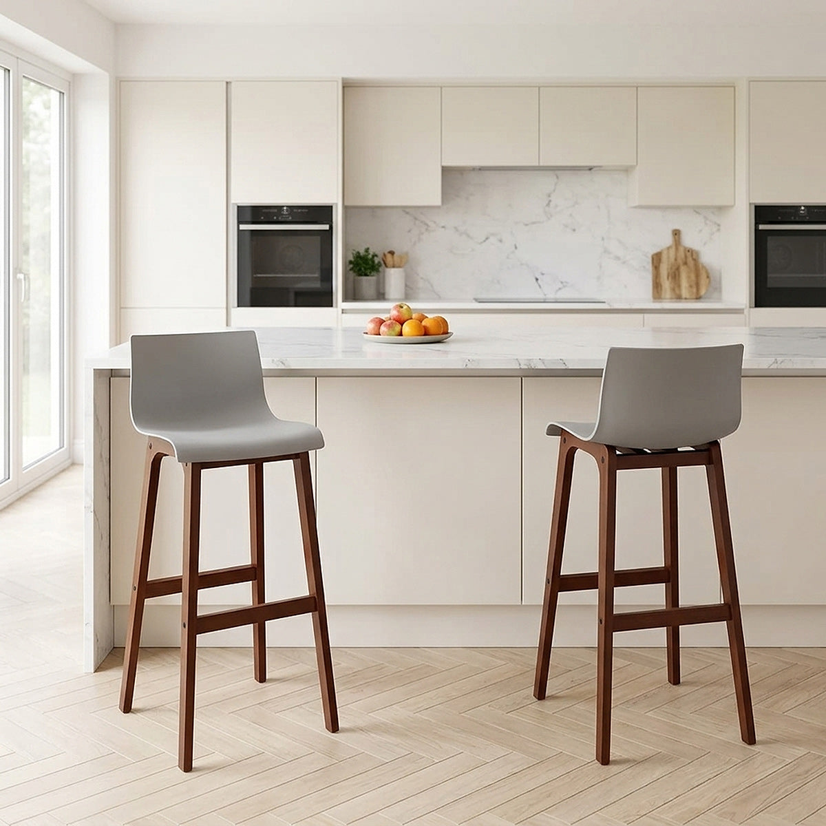 Drift Walnut & Grey Bar Stool