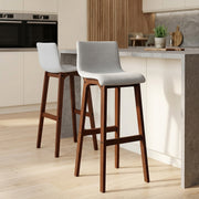 Drift Walnut & Light Grey Fabric Stool
