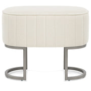 Duet Brushed Graphite Stool Beige Fabric