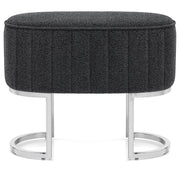 Duet Chrome Stool Charcoal Fabric