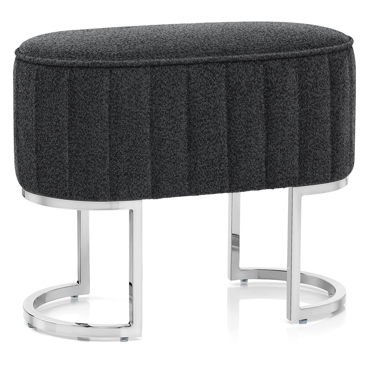 Duet Chrome Stool Charcoal Fabric