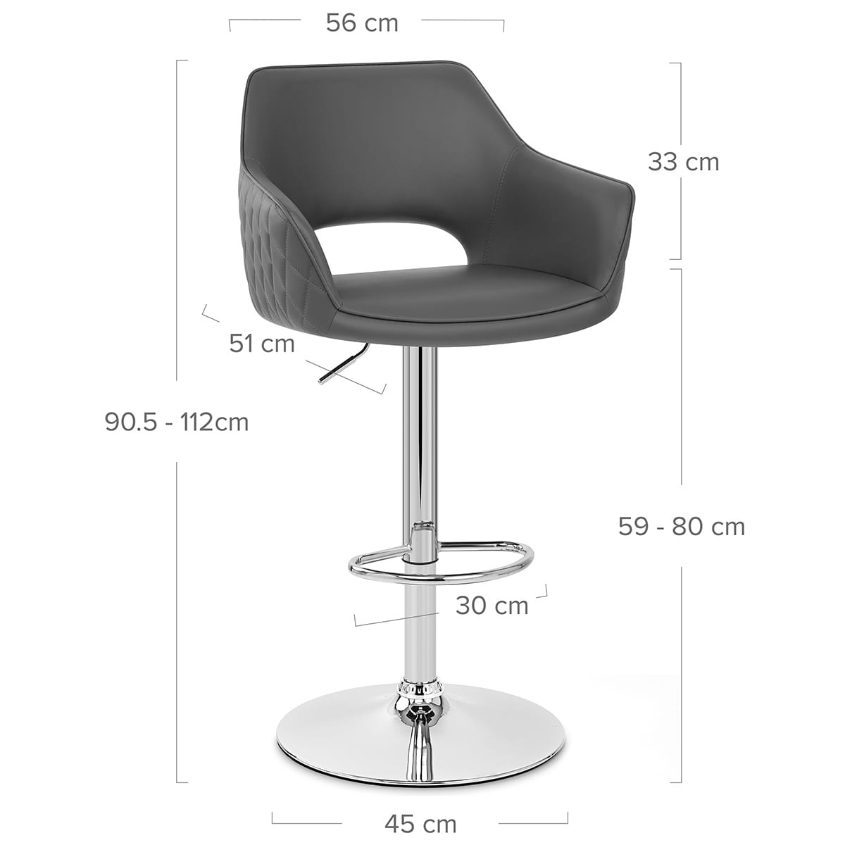 Dune Bar Stool Grey