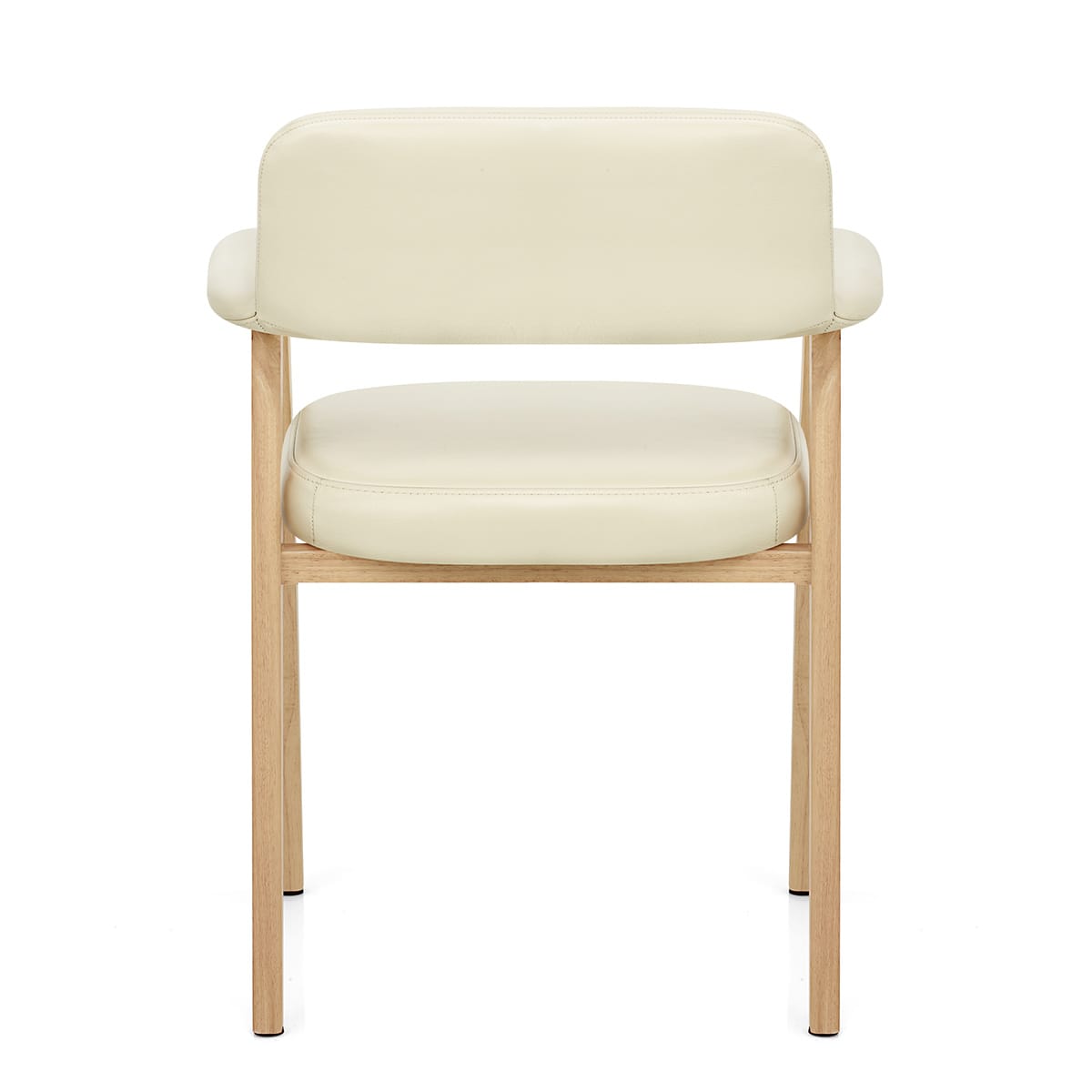Elba Oak Real Leather Chair Cream