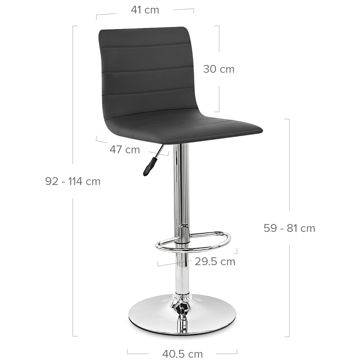 Fabio Real Leather Stool Black