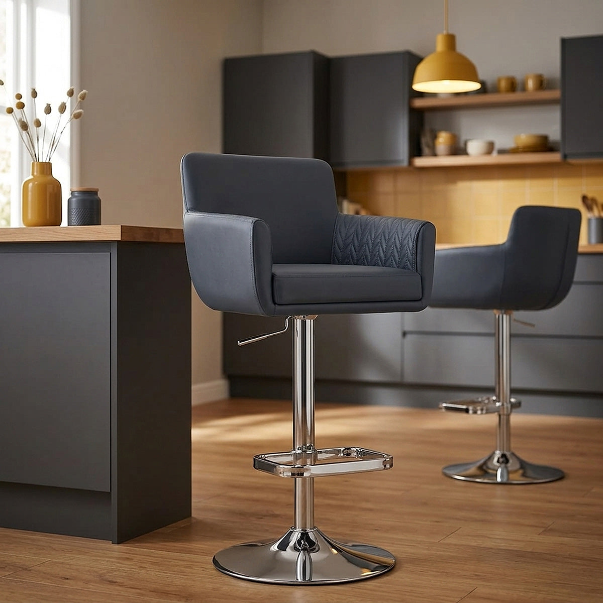Felipe Bar Stool Navy Blue
