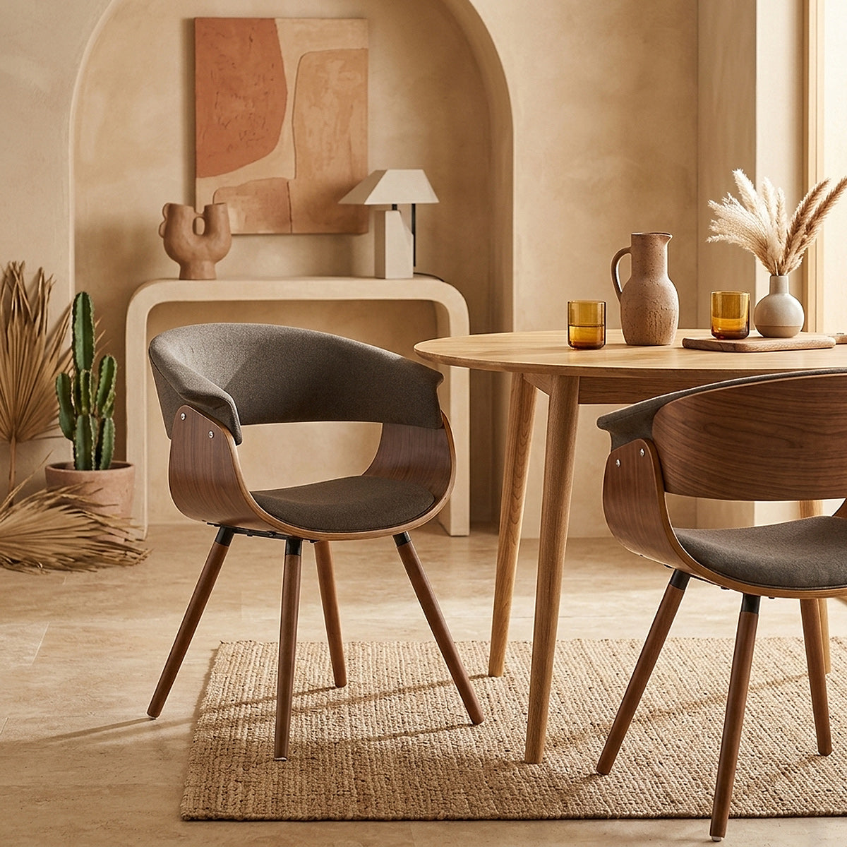 Grafton Dining Chair Walnut & Brown