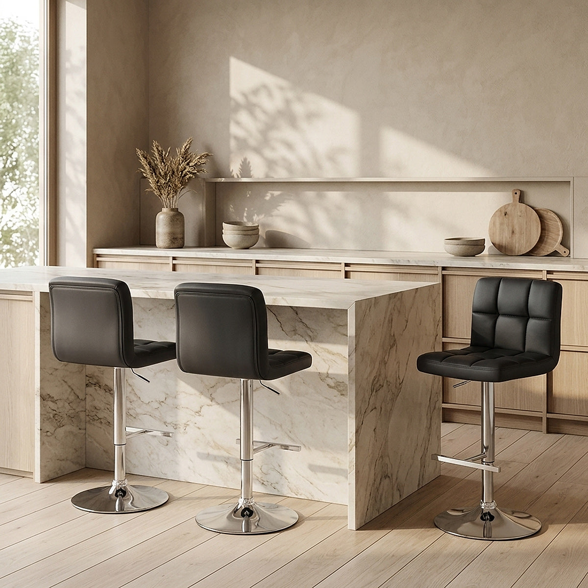 Grid Bar Stool Black