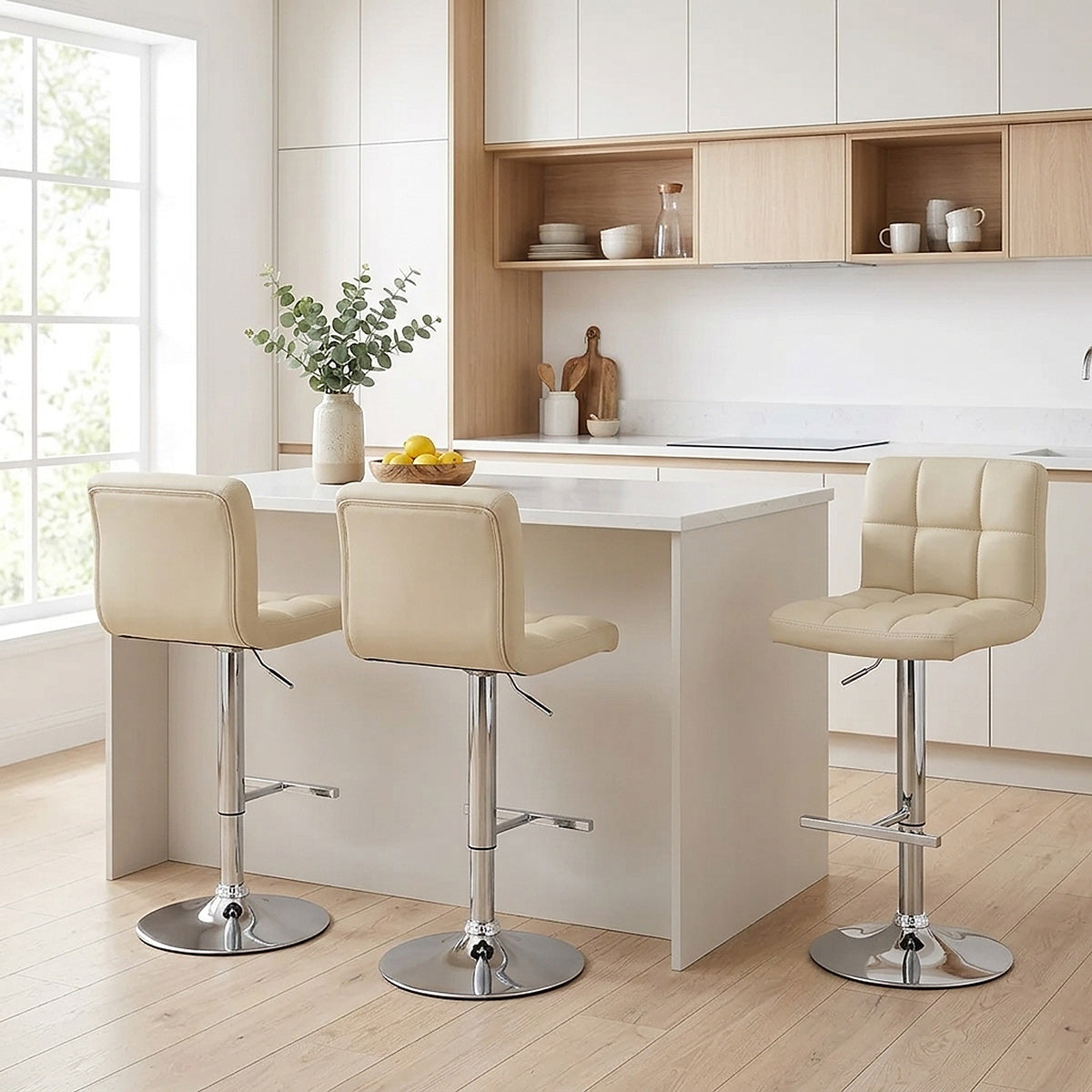 Grid Bar Stool Cream