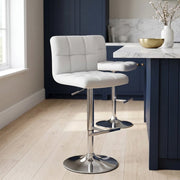 Grid Bar Stool White
