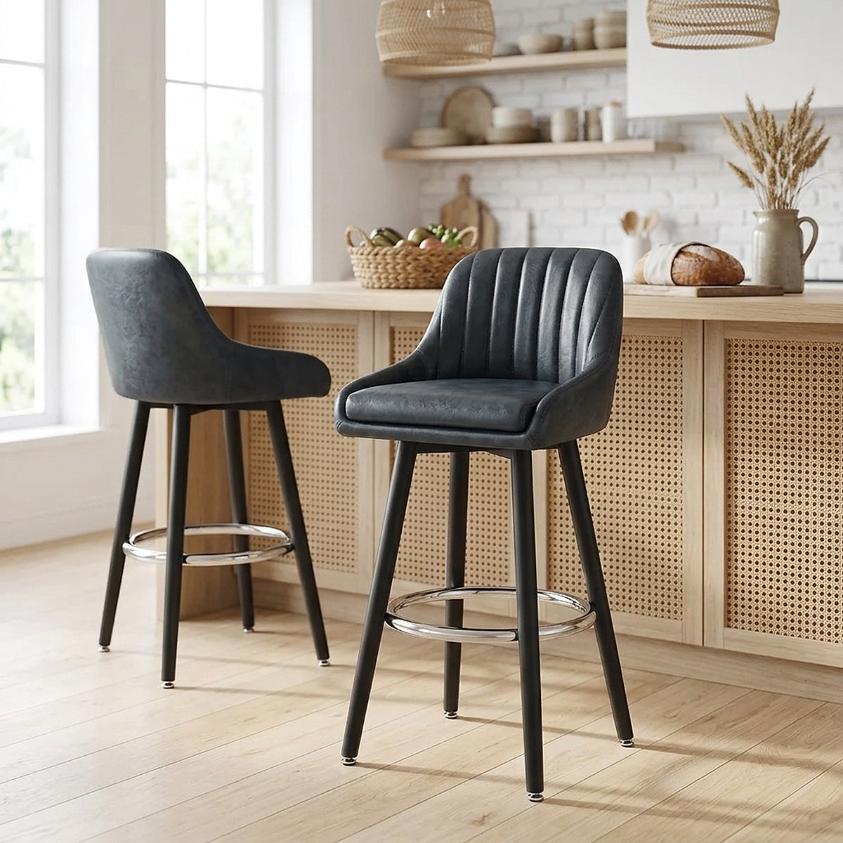 Hamilton Bar Stool Antique Midnight Blue