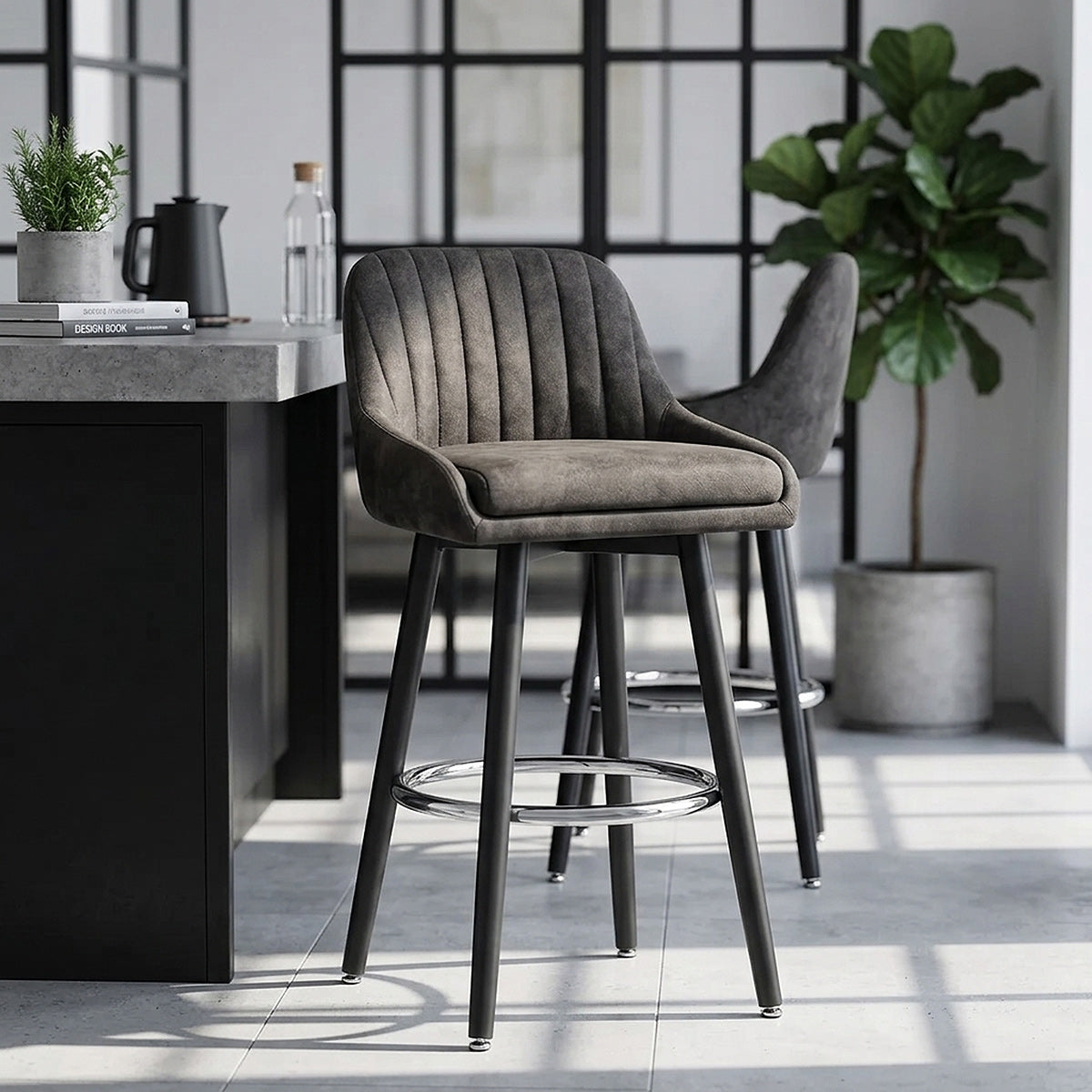 Hamilton Bar Stool Antique Charcoal