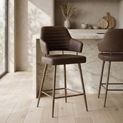 Hampton Bar Stool Bronze & Brown