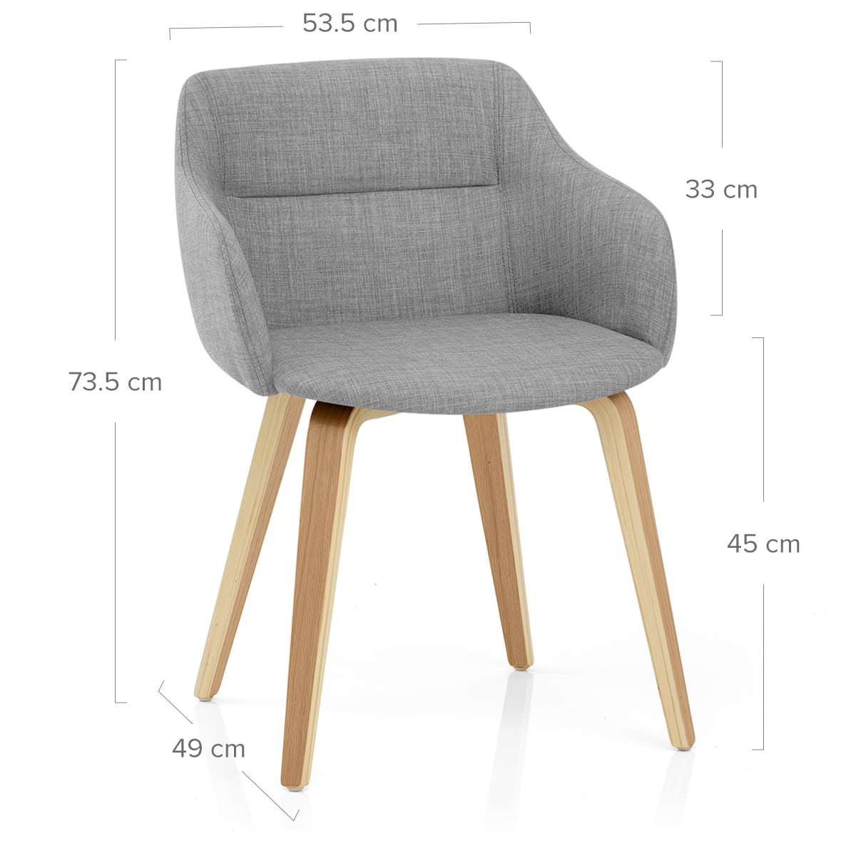 Harley Dining Chair Light Grey Fabric