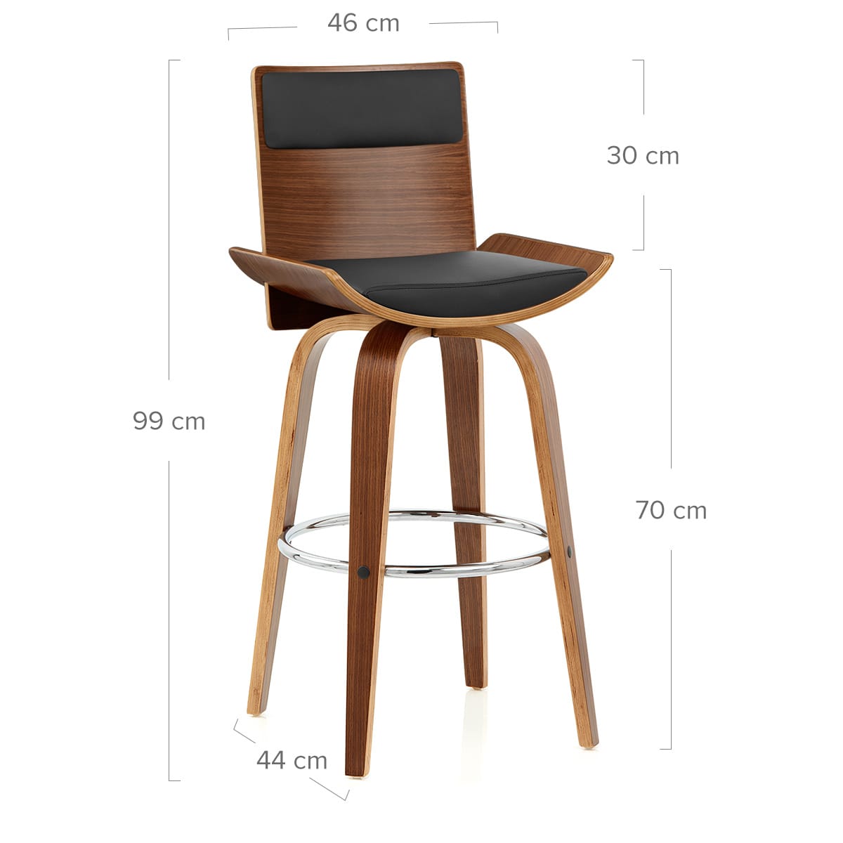 Harper Bar Stool Walnut & Black