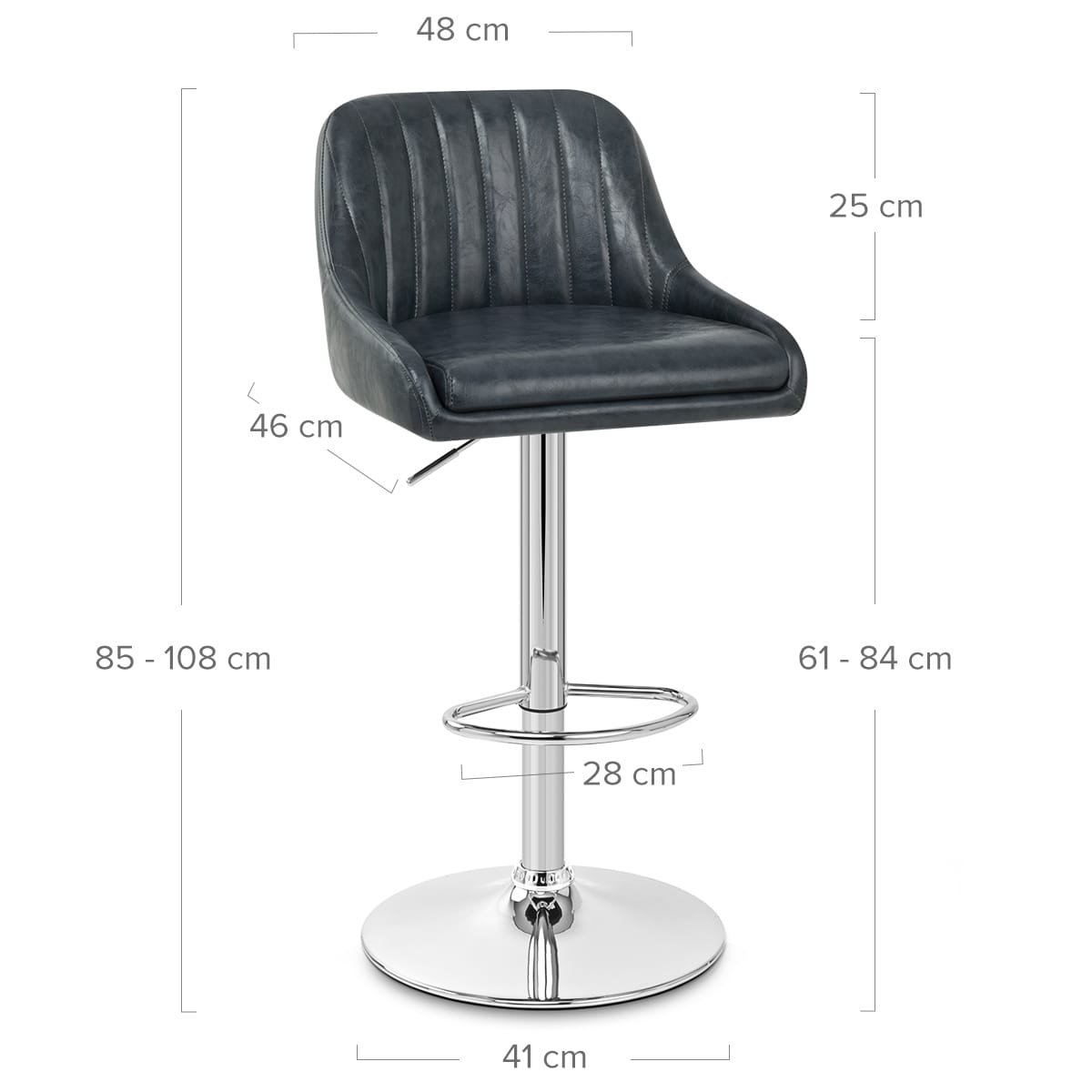 Hobart Bar Stool Antique Midnight Blue