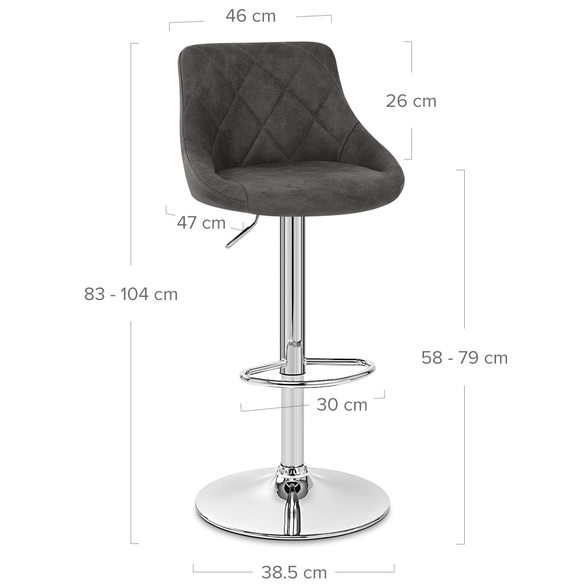 Hype Bar Stool Charcoal
