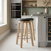 Ikon Kitchen Stool Oak & Black