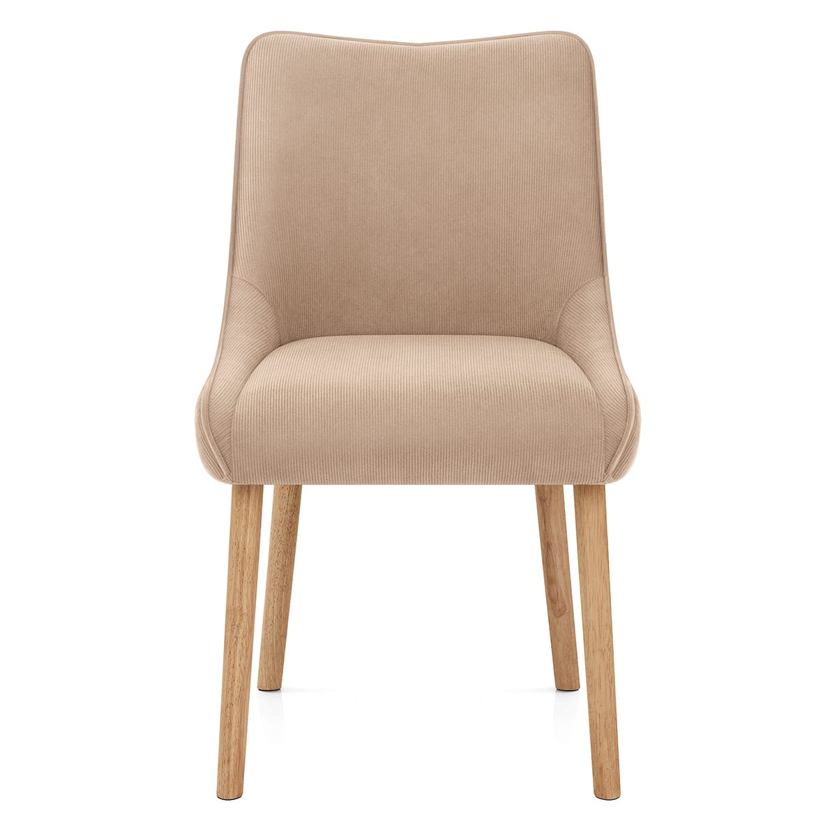 Isabella Oak Dining Chair Beige Fabric