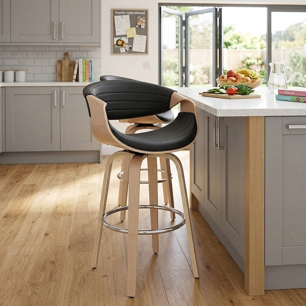 Jefferson Wooden Bar Stool Black