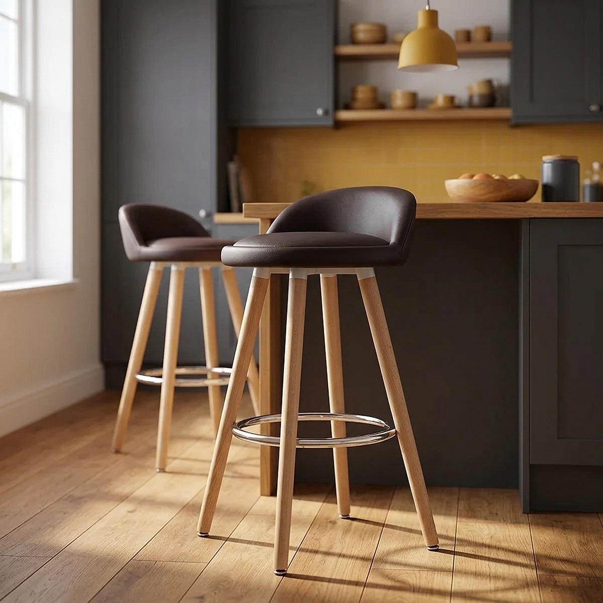 Jive Wooden Stool Brown