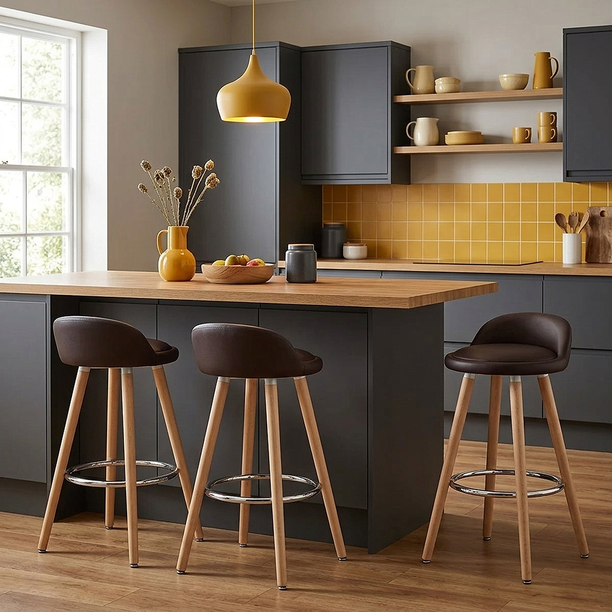 Jive Wooden Stool Brown