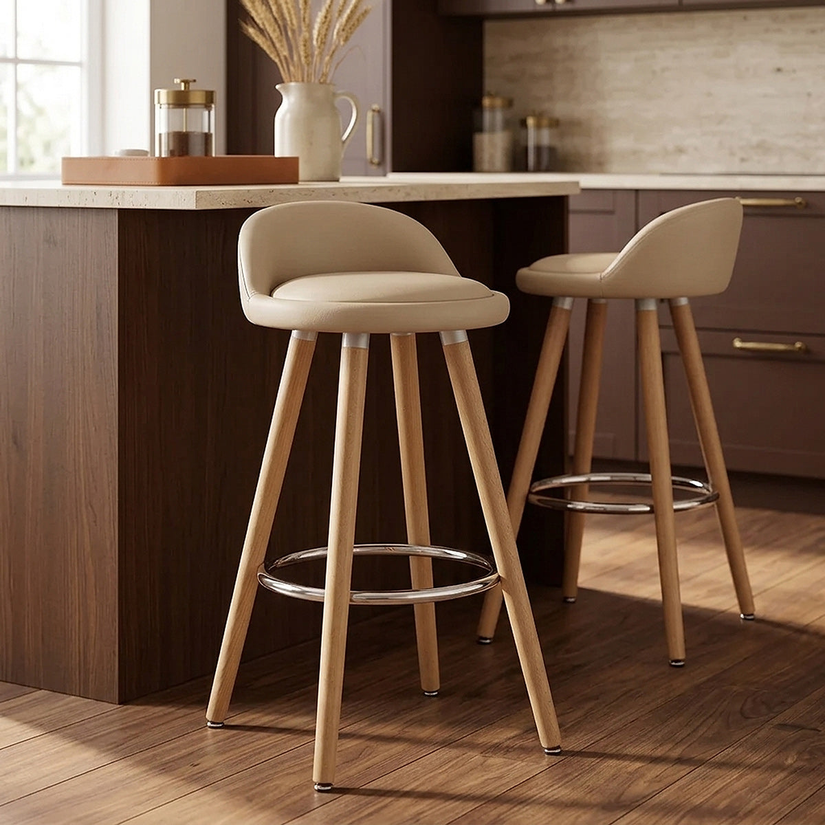 Jive Wooden Stool Cream