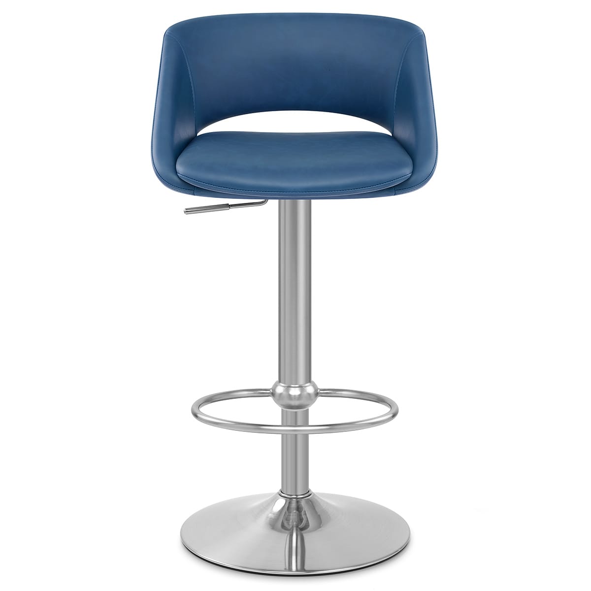 Kansas Brushed Steel Stool Blue