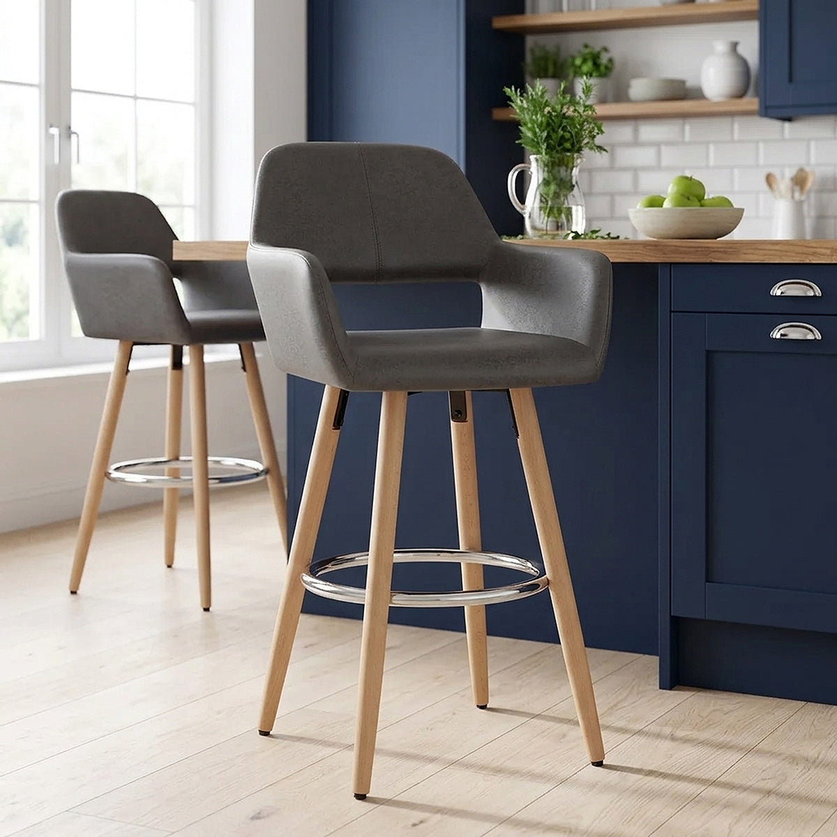 Kite Wooden Stool Grey