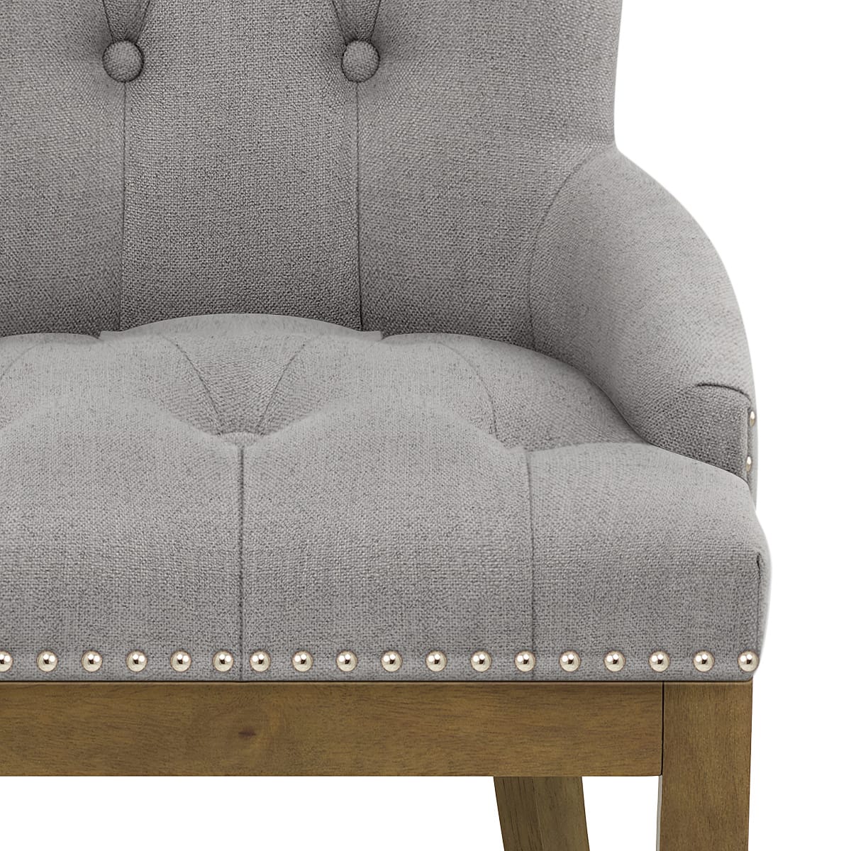 Knightsbridge Oak Chair Grey Fabric