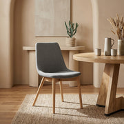 Kobe Dining Chair Oak & Charcoal