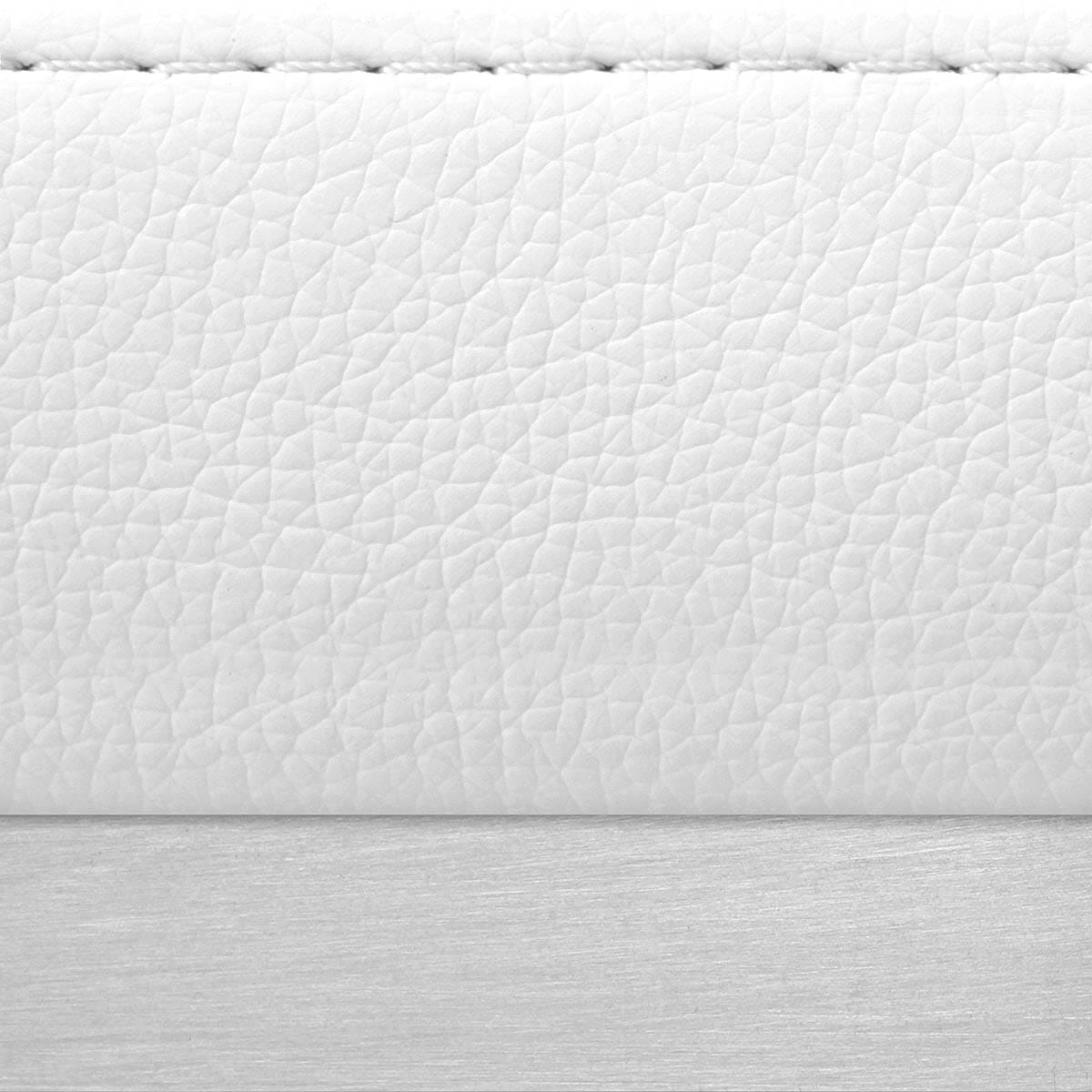 Leah Brushed Real Leather Stool White